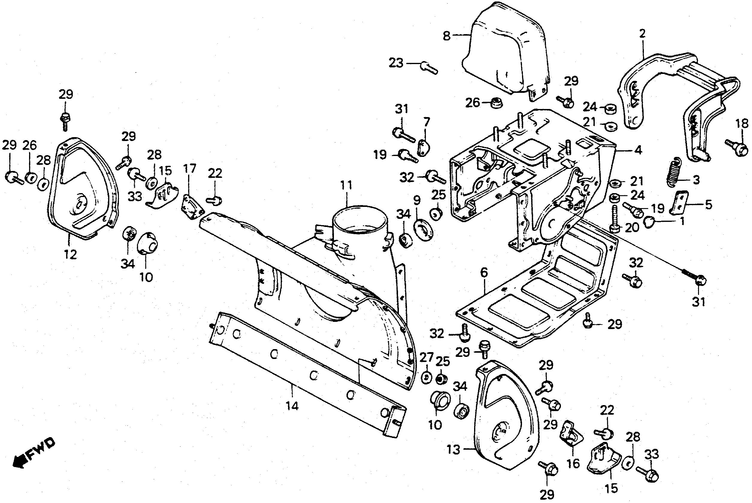 Parts for Snow Blowers HS HS50 HS50 WA HS50-1000784-9999999 ENGINE  BED@AUGER HOUSING | Aloha Power Equipment Dist.